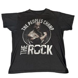 WWE Wrestling Authentic Wear The Rock Peoples Champ T-Shirt Black Large 2016